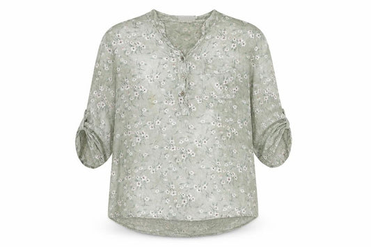 Apricot Women’s Green Floral 3/4 Sleeve Viscose Tunic Blouse Size S