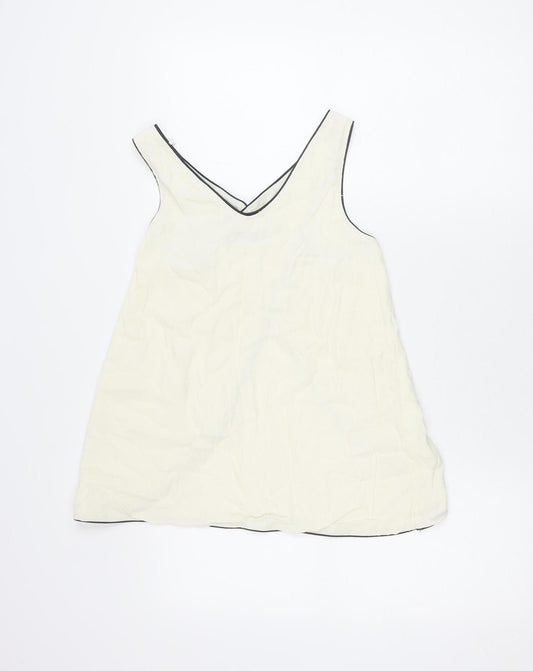 Zara Women Ivory V-Neck Sleeveless Tank Top XS Camisole