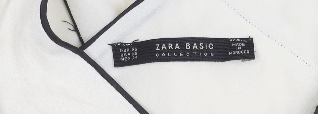 Zara Women Ivory V-Neck Sleeveless Tank Top XS Camisole