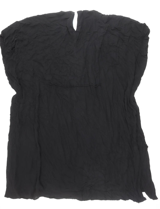 Weekday Women's Black Shirt Dress L Collared Button Casual Long