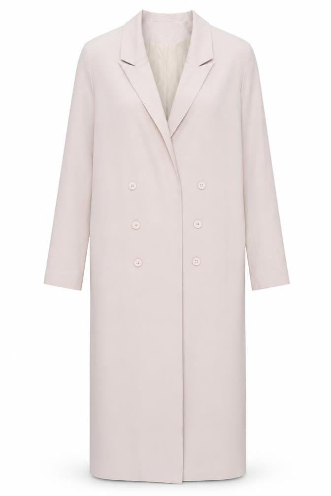 PRETTYLITTLETHING Women’s Beige Long Trench Coat Size 10