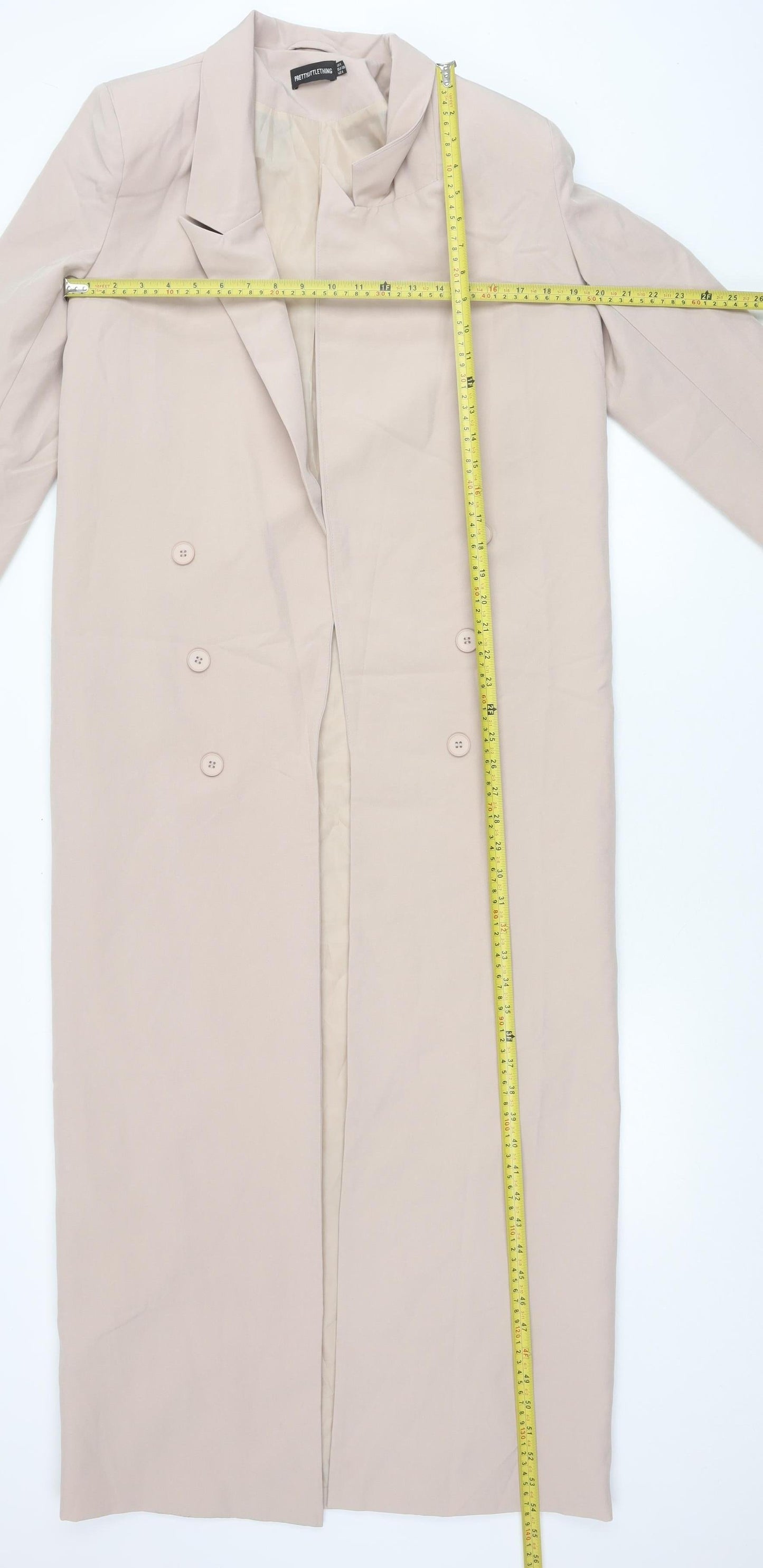 PrettyLittleThing Women’s Beige Long Trench Coat Size 10