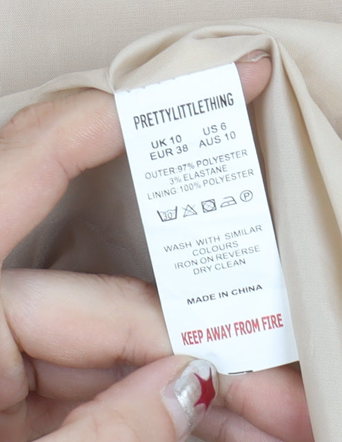 PrettyLittleThing Women’s Beige Long Trench Coat Size 10