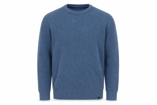 FatFace Mens Blue Cotton Crew Neck Jumper L Regular Fit Knitwear