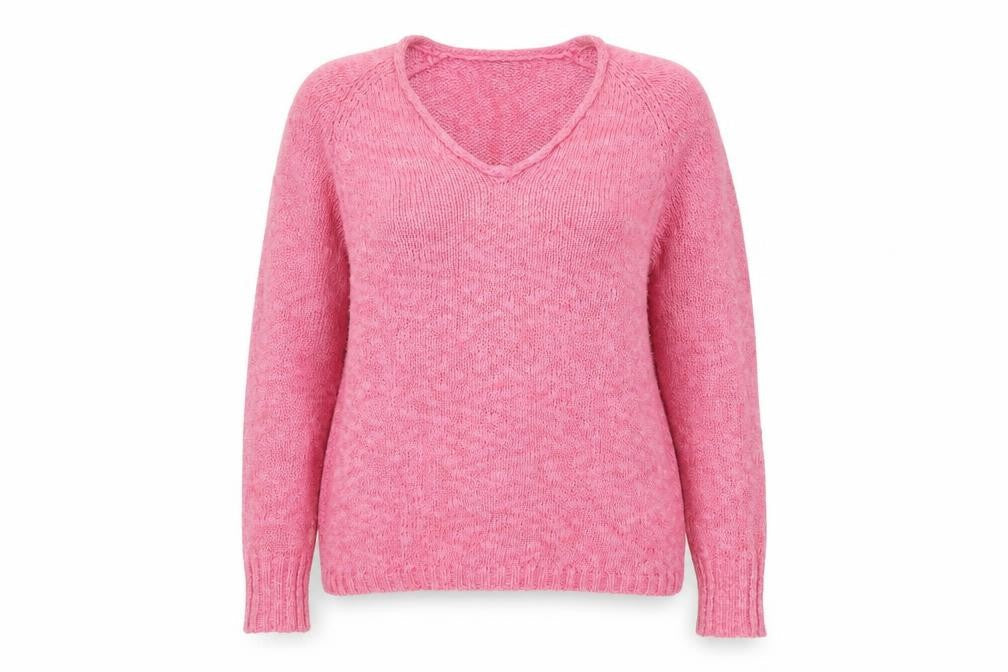Chaps Women’s Pink XL V-Neck Knit Pullover Jumper Long Sleeve