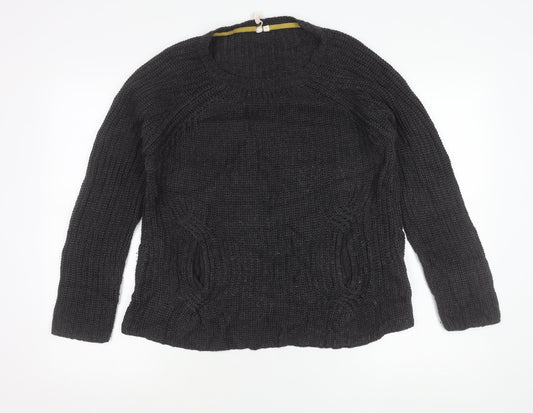 Hollister Womens Grey Knit Pullover Jumper Size 16 Crew Neck