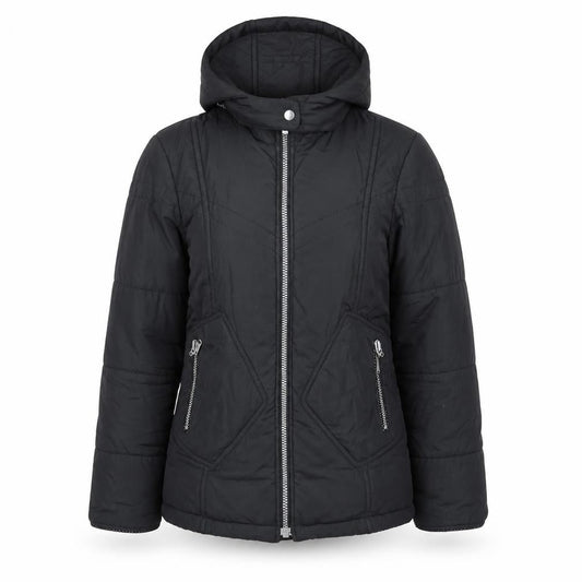Mexx Womens Black Size 8 Mid-Length Hooded Puffer Jacket