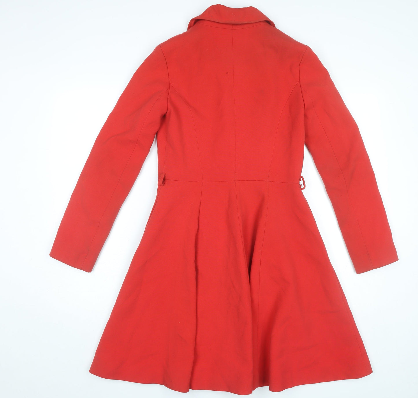 Miss Selfridge Women Red Long Coat UK 8 Classic Overcoat