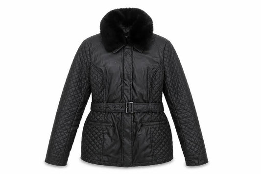 Oasis Women’s Black Quilted Mid-Length Belted Jacket S