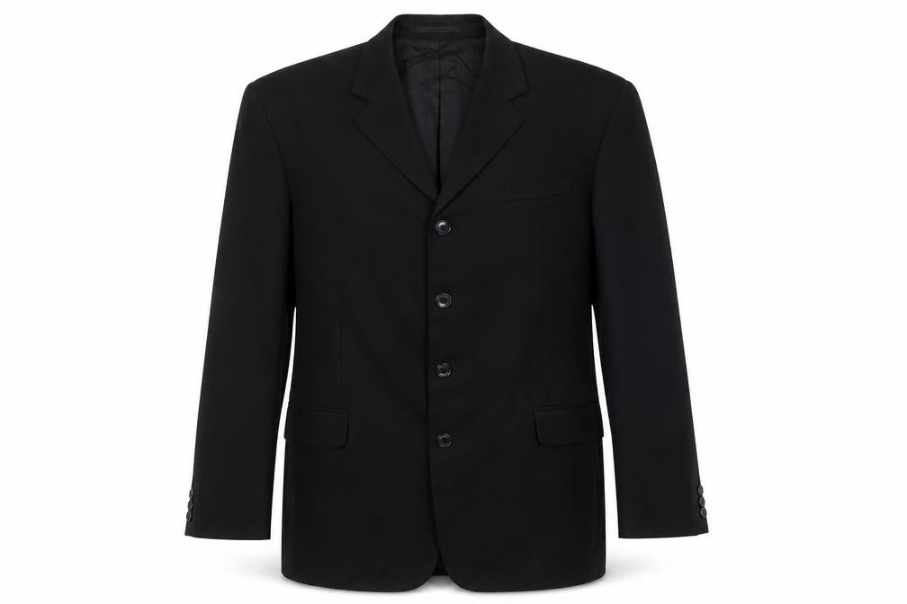 Next Mens Black Wool Blazer 40R Jacket Regular Fit Notch Lapel