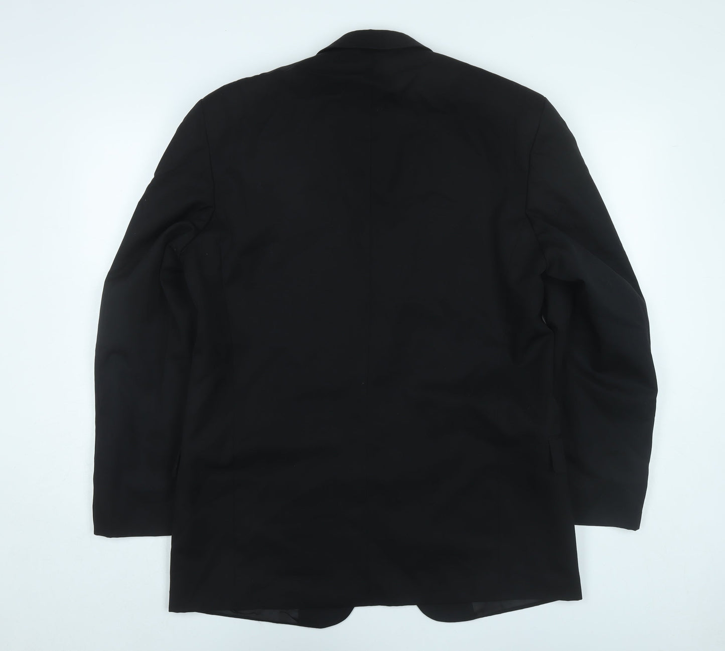 Next Mens Black Wool Blazer 40R Jacket Regular Fit Notch Lapel