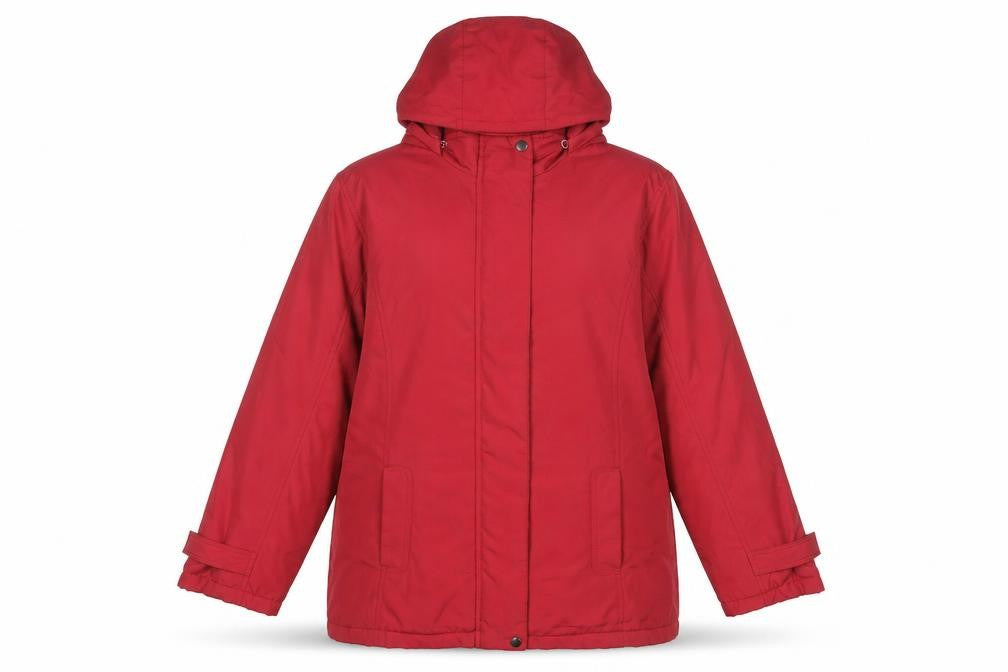 Bonmarché Women’s Red Hooded Puffer Jacket Size M Mid-Length Polyester