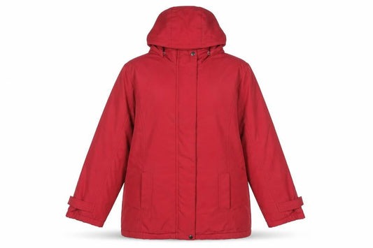 Bonmarché Women’s Red Hooded Puffer Jacket Size M Mid-Length Polyester