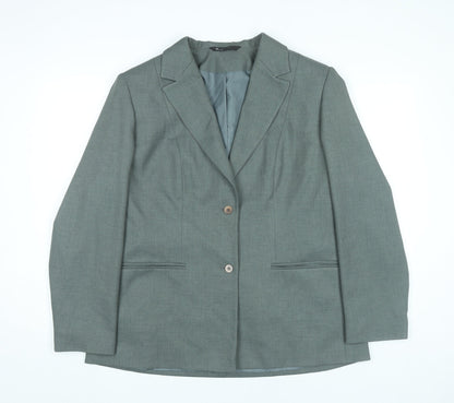 BHS Womens Grey Size 18 Notch Lapel Two-Button Blazer Jacket