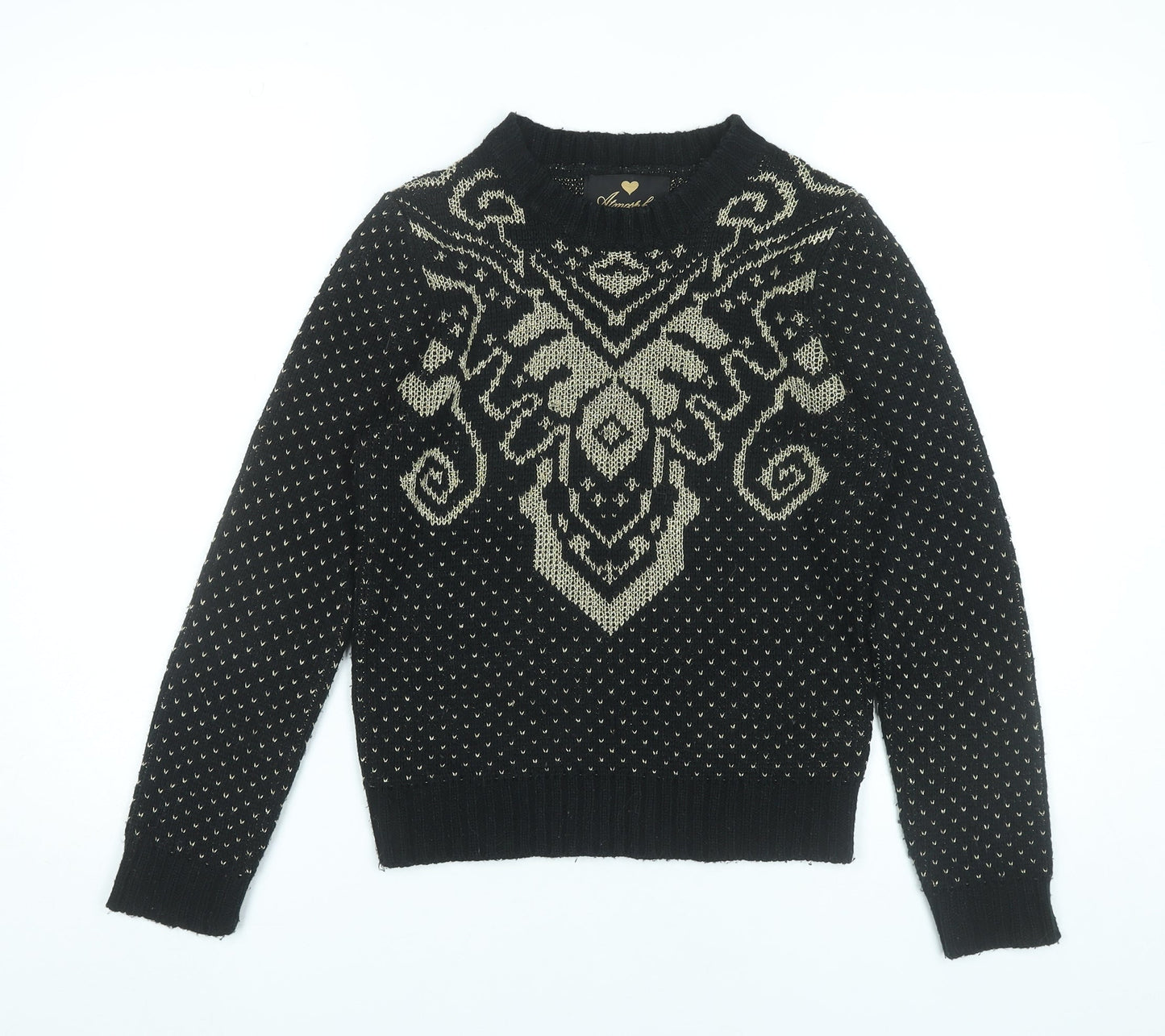 Atmosphere Womens Black Jumper Size 10 Crew Neck Knit Pullover