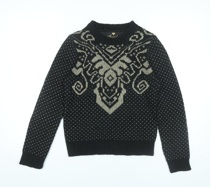 Additional front view of Atmosphere women’s black jumper, size UK 10, crew neck knit pullover