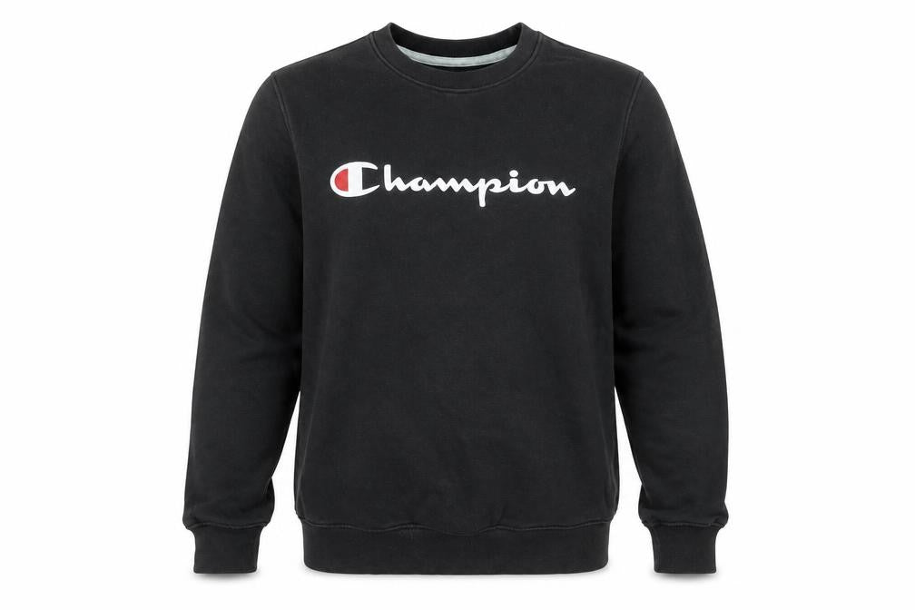 Champion Men's Black Small Pullover Sweatshirt Logo Print