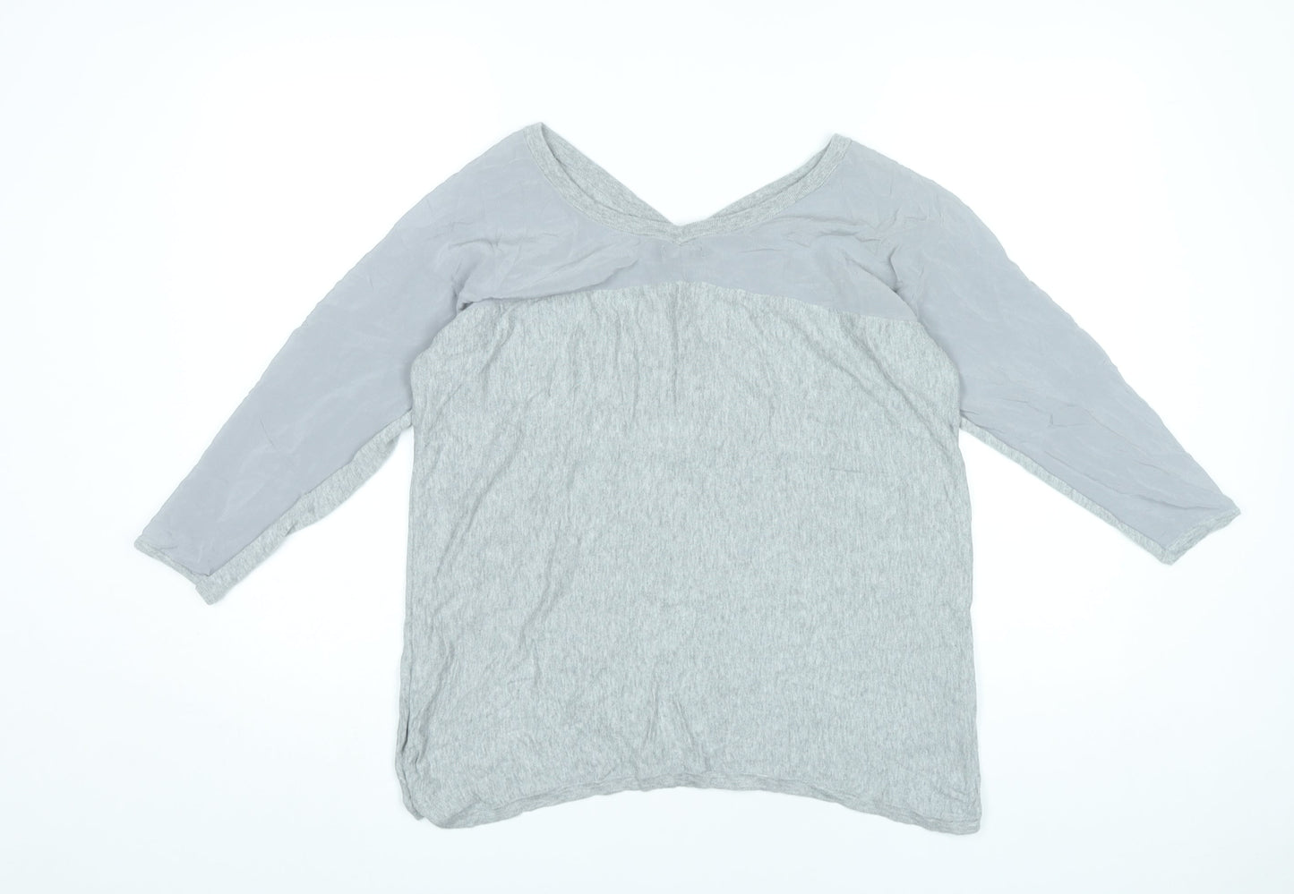Mercer & Madison Womens Grey V-Neck Pullover Jumper Size 12 M