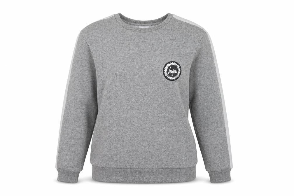 Hype Women Grey Small Pullover Sweatshirt Logo Long Sleeve