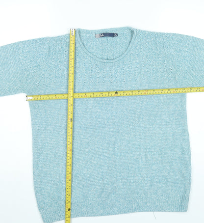 Isle Women’s Blue Cable-Knit Pullover Jumper Size 16