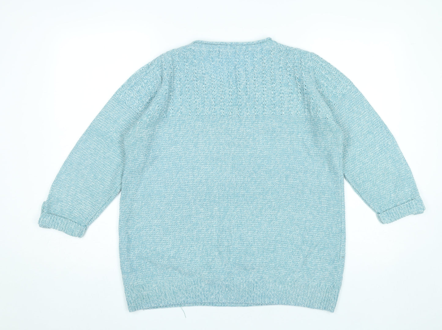 Isle Women’s Blue Cable-Knit Pullover Jumper Size 16