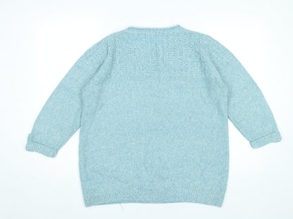 Isle Women’s Blue Cable-Knit Pullover Jumper Size 16