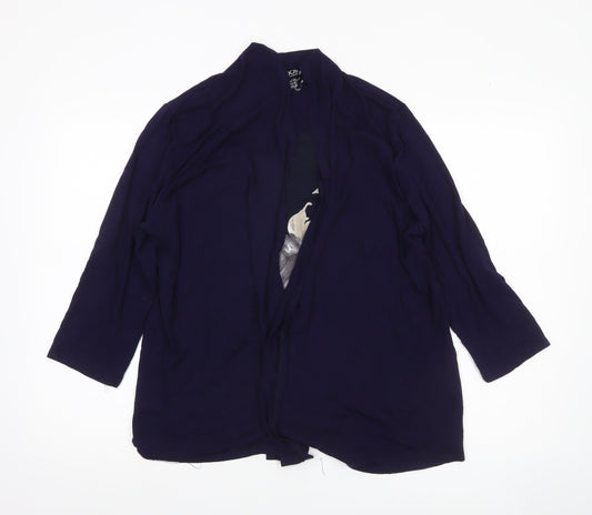 Saloos Women’s Blue Kimono Blouse UK 20 Plus Size 3/4 Sleeve