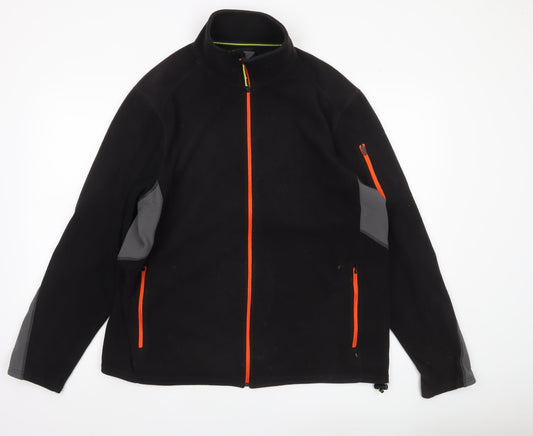 Marks and Spencer Mens Black L 41-43" Fleece Active Jacket Full Zip Outdoor