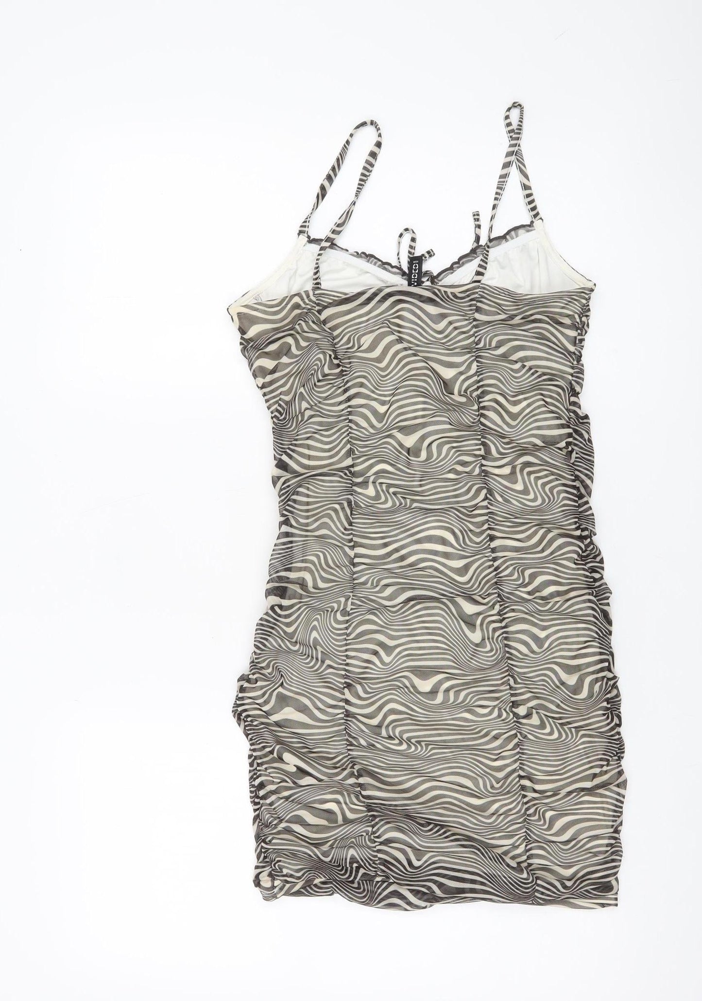 H&M Divided Women’s Multicoloured Bodycon Dress Size 8 Scoop Neck
