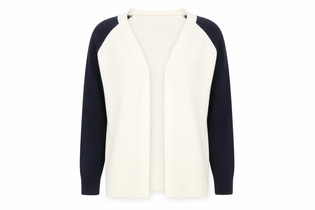 Marks & Spencer Women Ivory Blue Cardigan S Knit Acrylic