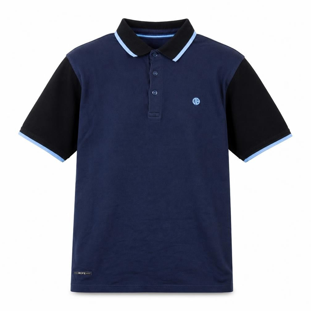 Manchester City Men's Blue Polo Shirt M Cotton Short Sleeve