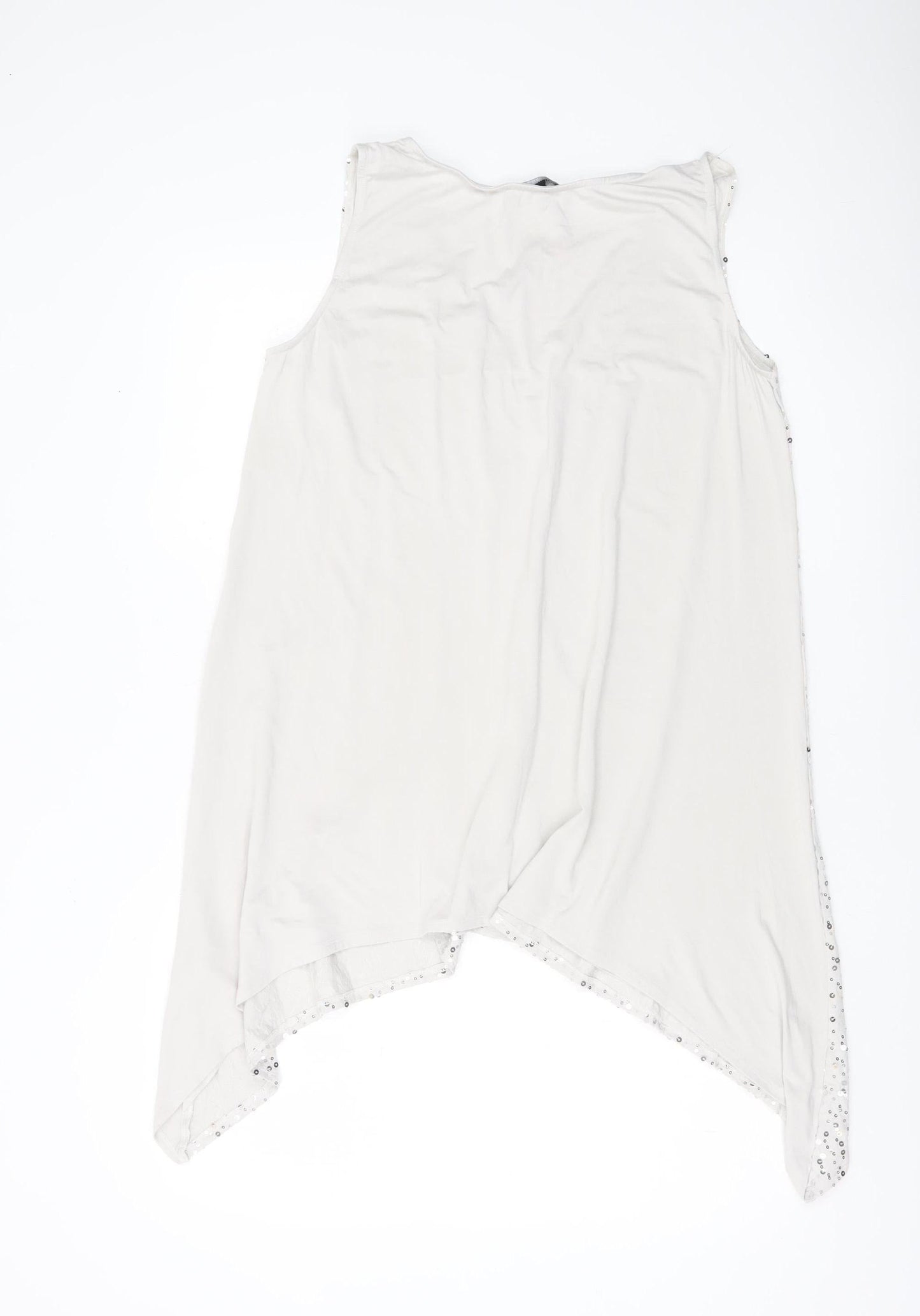 Isabella Oliver Women’s White Sequin V-Neck Maternity Tunic Top Size 12
