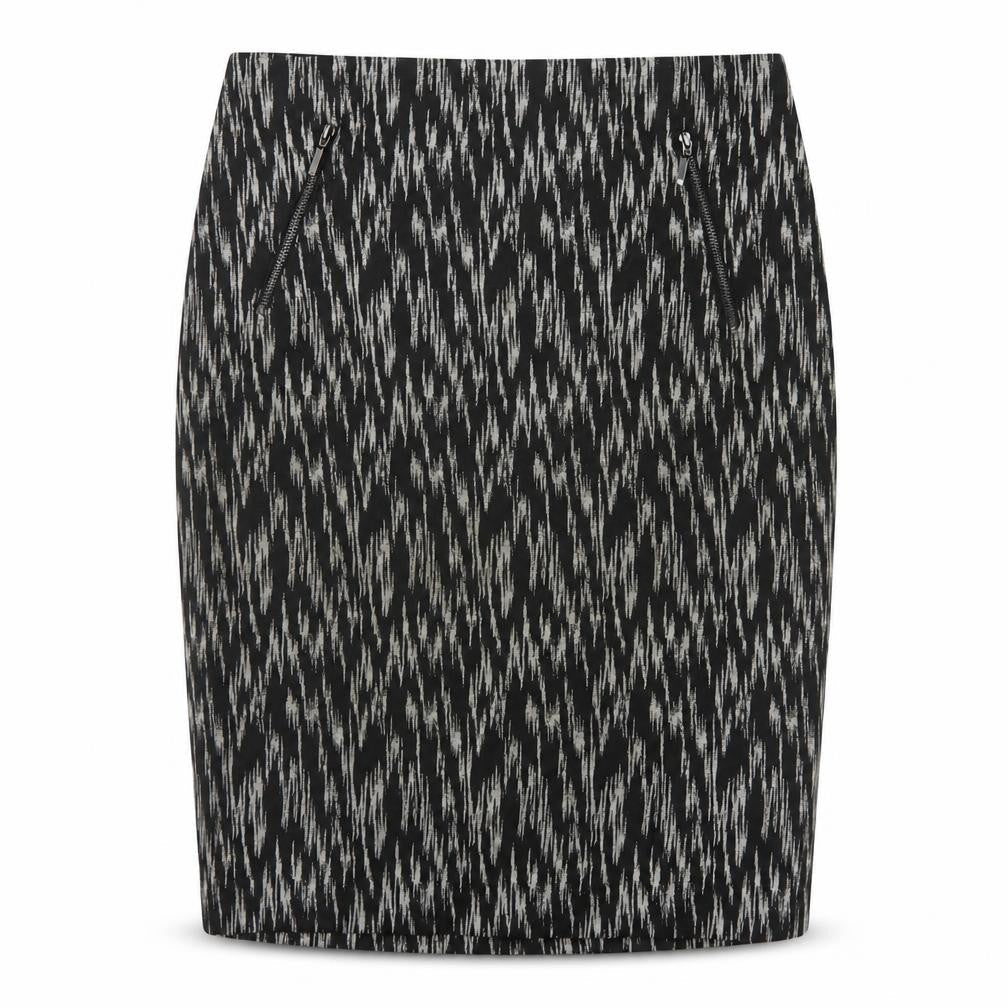 Marks & Spencer Women’s Black Pencil Skirt UK 12 Geometric Zip Workwear