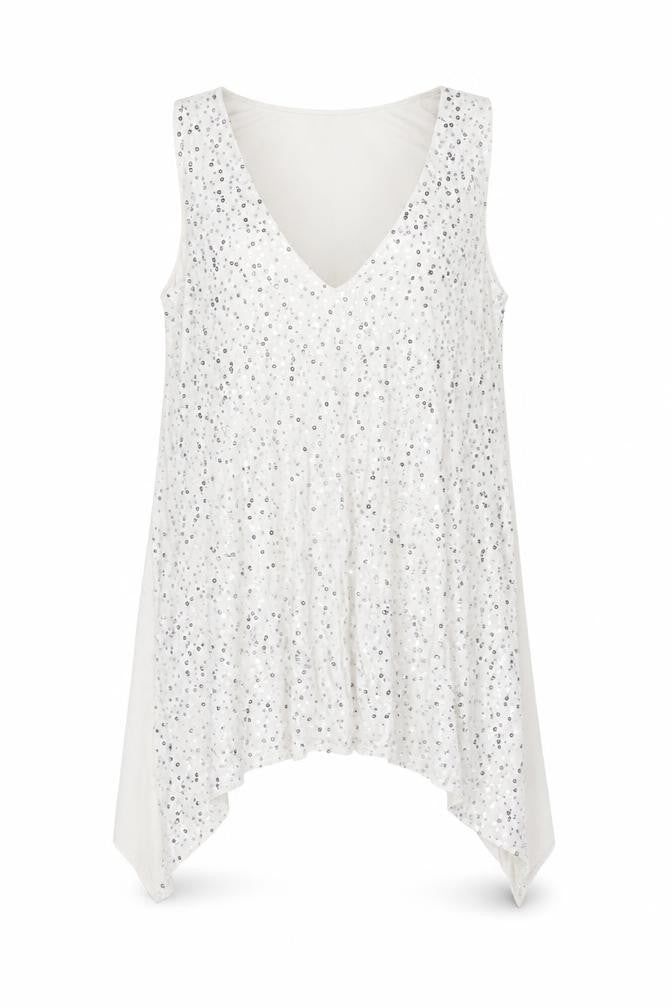 Isabella Oliver Women’s White Sequin Tunic Tank Top M Maternity Party