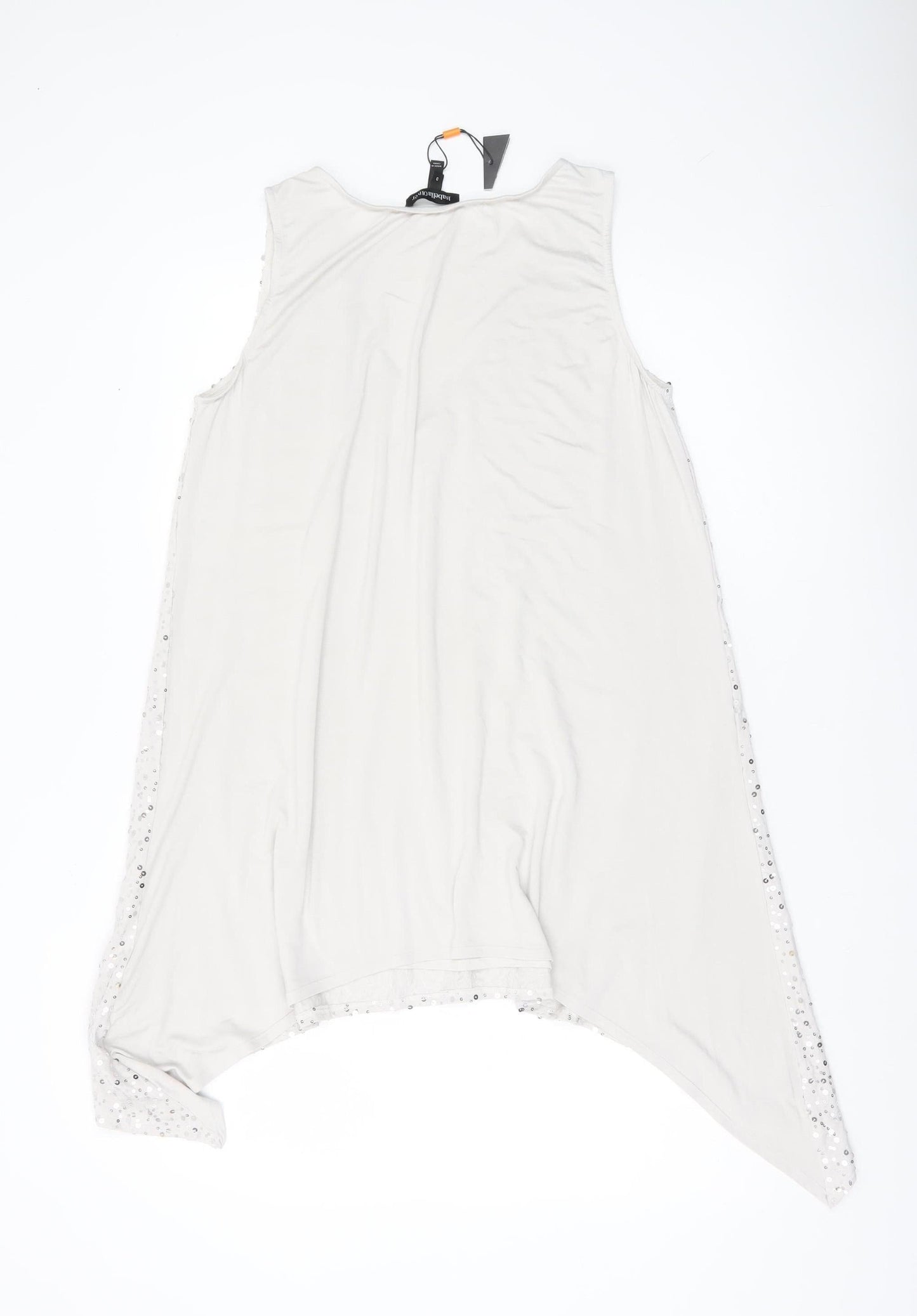 Isabella Oliver Women White Sequin Maternity Camisole Tank Top M