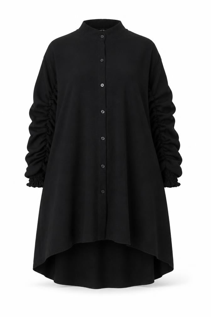Blue Vanilla Women’s Black Shirt Dress M Puff Sleeve Collared