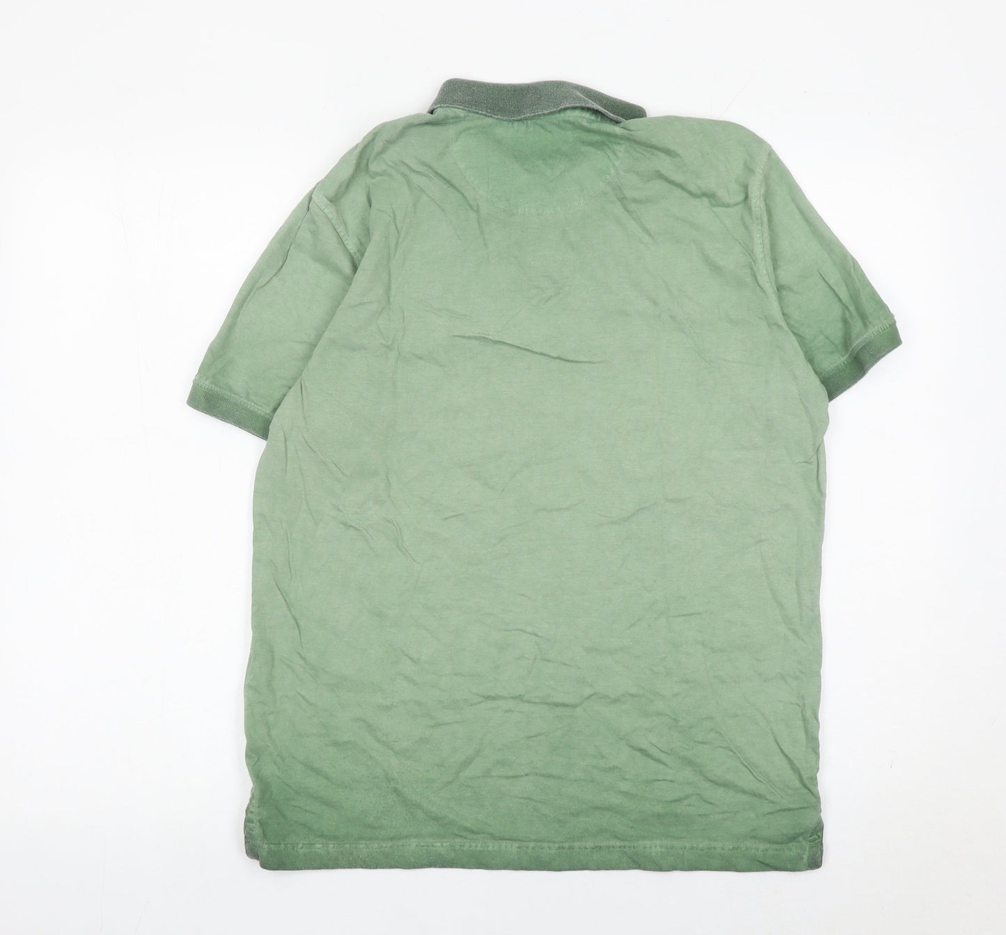 Bare Denim Men's Green Polo Shirt Size L Graphic Print Casual