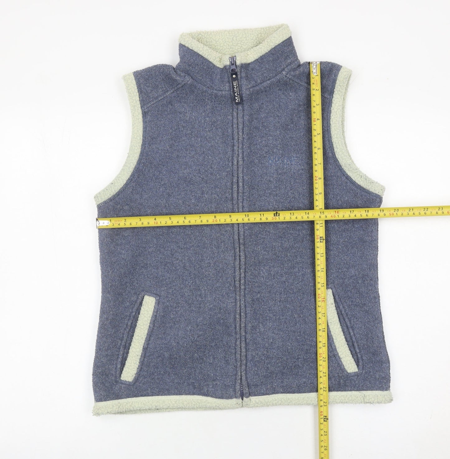Maine New England Men’s Blue Fleece Waistcoat Bodywarmer Size S