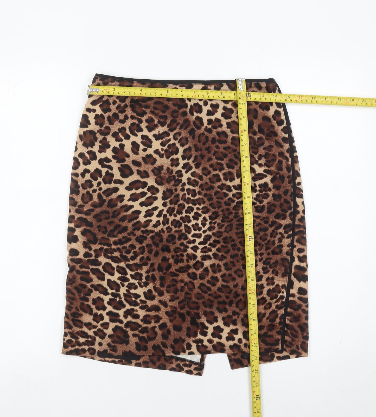 Le Chateau Womens Brown Leopard Print Pencil Skirt Size 6