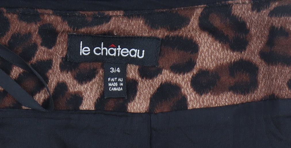 Le Chateau Womens Brown Leopard Print Pencil Skirt Size 6
