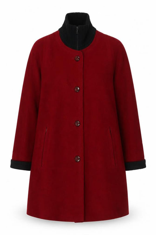Kohler & Krenzer Women’s Red Wool Cashmere Blend Mid-Length Coat Size 12
