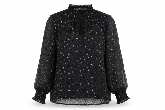 Marks and Spencer Womens Black Sheer Chiffon Blouse Size 12