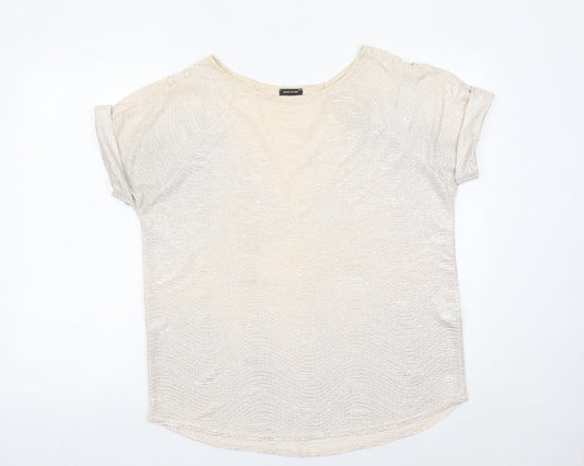 River Island Women’s Beige Size 12 Short Sleeve Basic T-Shirt