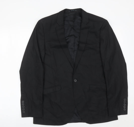 White Label Men's Black 38R Regular Fit Business Blazer Jacket