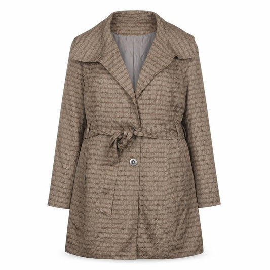 Creation L Womens Brown Size 16 Trench Coat Belted Mid-Length