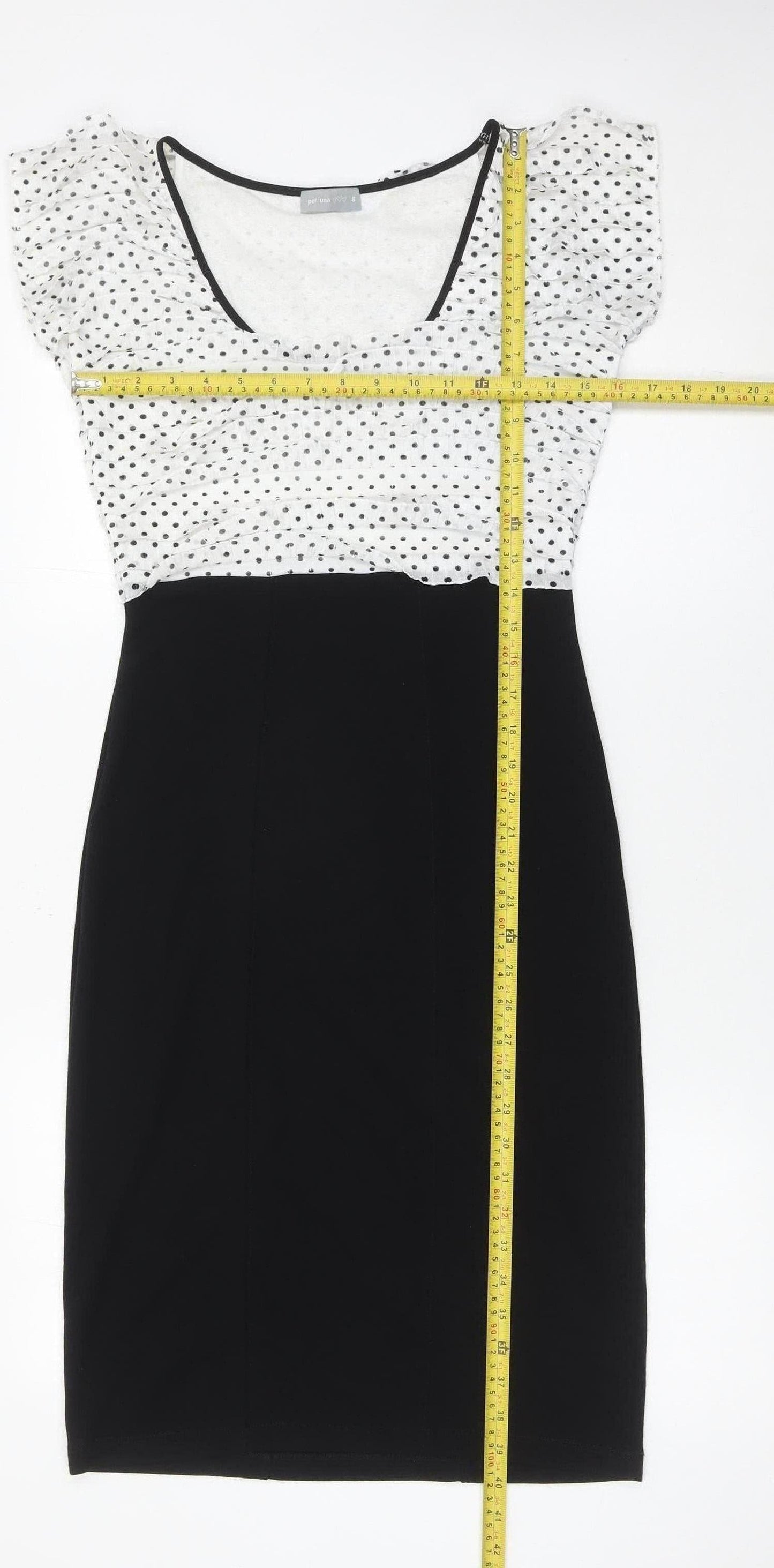 Marks and Spencer Per Una Women's Black White Sheath Dress Size 8