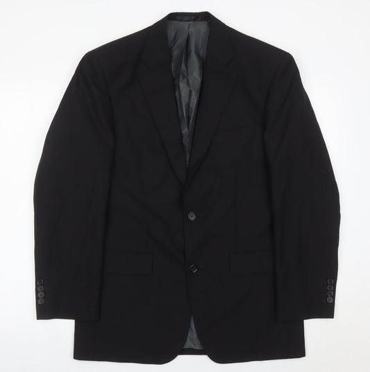 Torre Mens Black 38R Suit Jacket Wool Mohair Blend Formal Blazer