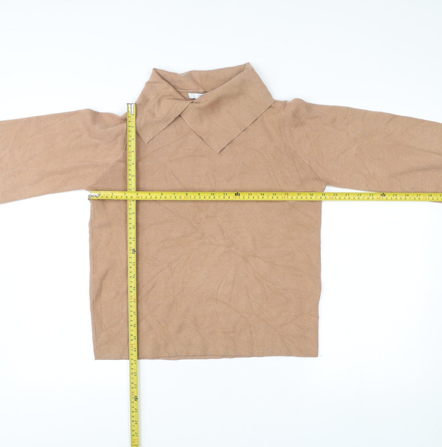 Next Women’s Beige Collared Knit Pullover Jumper M Long Sleeve