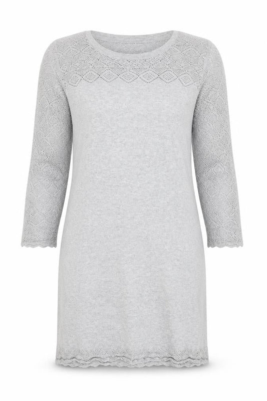 FatFace Womens Grey Cotton Jumper Dress Size 12 Knit Pullover