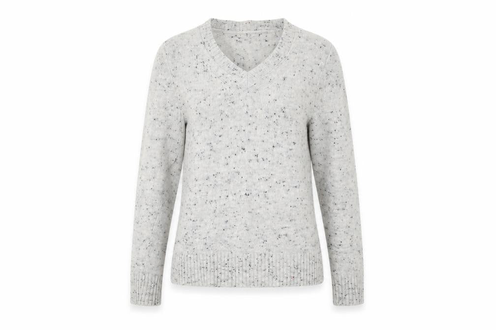 Marks & Spencer Women’s Grey V-Neck Wool Blend Jumper Size 12